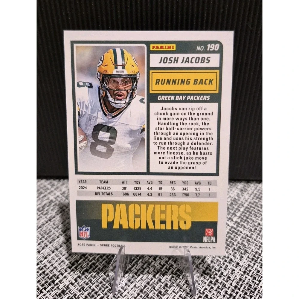2025 Score Josh Jacobs #190 Pink Ellipse /399 Green Bay Packers‎